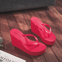 Women Flip Flops Super High Heels 9cm Sexy Woman Wedge Sandals Fashion Causal Beach Slippers Anti-slip Thick Sole Slipper Female