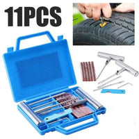 11pcs Professional Car Van Motorcycle Tire Repair Kit New Emergency Resistant Tubeless Tire Puncture Repair Kit Plug Set