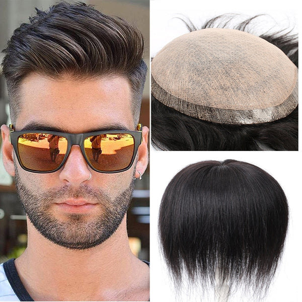 Toupee Men Natural Hair Wig for Men Simulated Scalp Toupee Men's Wig Male Wigs for Man Hairpiece Mens Hair Replacement System