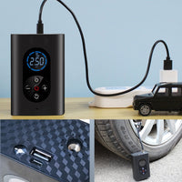 150PSI Rechargeable Car Air Inflator Pump with LED Lamp for Car Motorcycle Bicycle Tyre Tire Balls Wireless Mini Auto Air Pump