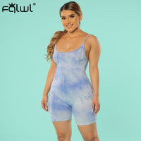 FQLWL Lucky Label Ribbed Knitted Sexy Romper Short Jumpsuit