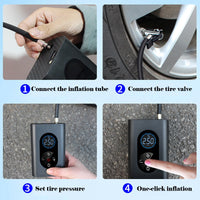 150PSI Rechargeable Car Air Inflator Pump with LED Lamp for Car Motorcycle Bicycle Tyre Tire Balls Wireless Mini Auto Air Pump