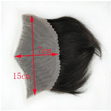 Men's Toupee Frontal Hairpiece for Covering Male Receding Hairline Natural Black Color Replacement System Wig Base Size 3