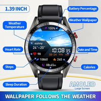 454*454 AMOLED Screen Smart Watch Always Display The Time Bluetooth Call Local Music Business Smartwatch For Mens TWS Earphones