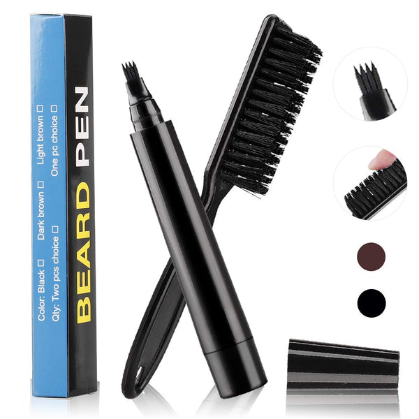 Men Beard Hair Filler Pen with Brush Male Waterproof Hair Repair Moustache Enhancer Growth Pencil Shaping Tool Kit Drop Shipping