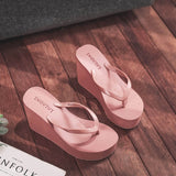 Women Flip Flops Super High Heels 9cm Sexy Woman Wedge Sandals Fashion Causal Beach Slippers Anti-slip Thick Sole Slipper Female