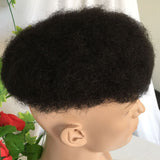 Toupee 10x8 Inch Replacement Full Siwss Lace Hairpiece for Men 100% Virgin Human hair #1B Color Afro Curly Toupee Men Wig Curly