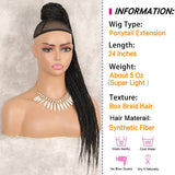 Black Women Synthetic Braids Ponytail Hair Piece
