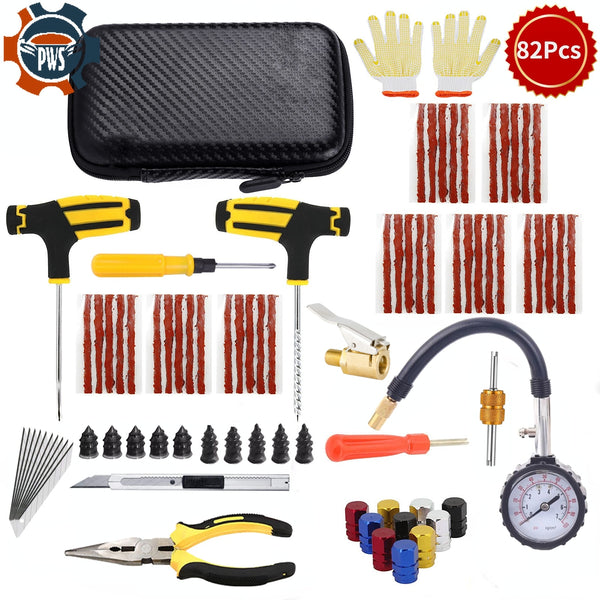2022 New Car Tire Repair Kit Puncture Plug Tools Tyre Puncture Emergency for Universal Tire Strips Stiring Glue Repair Tool Kit