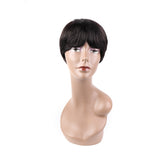 Natural Color Short Bob Straight Human Wigs with Bangs for Black Women Brazilian Virgin Hair Pixie Cut Wig Cheap Human Hair Wig