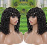 Curly Human Hair Wigs For Women Human Hair Bob Wig Kinky Curly Wig With Bangs Perruque Cheveux Humain Full Machine Made Wig