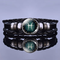 12 Zodiac Signs Constellation Charm Bracelet Men Women Fashion Multilayer Weave leather Bracelet & Bangle Birthday Gifts