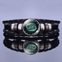 12 Zodiac Signs Constellation Charm Bracelet Men Women Fashion Multilayer Weave leather Bracelet & Bangle Birthday Gifts