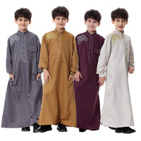 Muslim Abaya for Boys Jubba Thobe Middle East Long Robes Kaftan Arab Dubai Adult Long sleeve Islamic Clothing