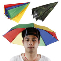 New Foldable Head Umbrella Hat Cap Golf Outdoor Sun Headwear Fishing Camping