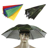 New Foldable Head Umbrella Hat Cap Golf Outdoor Sun Headwear Fishing Camping