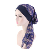 2020 NEW Women muslim fashion hijab cancer chemo flower print hat turban head cover hair loss scarf wrap pre-tied bandana