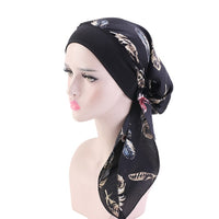 2020 NEW Women muslim fashion hijab cancer chemo flower print hat turban head cover hair loss scarf wrap pre-tied bandana