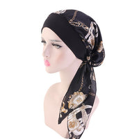 2020 NEW Women muslim fashion hijab cancer chemo flower print hat turban head cover hair loss scarf wrap pre-tied bandana