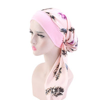 2020 NEW Women muslim fashion hijab cancer chemo flower print hat turban head cover hair loss scarf wrap pre-tied bandana