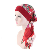 2020 NEW Women muslim fashion hijab cancer chemo flower print hat turban head cover hair loss scarf wrap pre-tied bandana