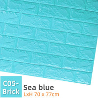 Kaguyahime Self-Adhesive 3D Wall Stickers Waterproof DIY Foam Brick Wall Paper TV Backdrop Decor Marble Wallpaper Colorful Brick