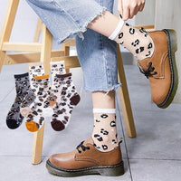 CHAOZHU 5 pairs young girl funny cute fashion colorful candy dot red lips wave socks sweet women thin summer ankle crystal sheer