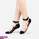 Sexy Lace Mesh Fishnet Socks Mixed Fiber Transparent Stretch Elasticity Ankle Net Yarn Thin Women Cool Socks 1pair=2pcs 2205