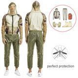 Unisex Fishing Clothes Mesh Hood Mosquito Repellent Suit Anti Mosquito Clothes Insect-proof Jacket Set for Outdoor Protection