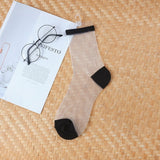 Sexy Lace Mesh Fishnet Socks Mixed Fiber Transparent Stretch Elasticity Ankle Net Yarn Thin Women Cool Socks 1pair=2pcs ws403