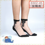 Sexy Lace Mesh Fishnet Socks Mixed Fiber Transparent Stretch Elasticity Ankle Net Yarn Thin Women Cool Socks 1pair=2pcs 2305