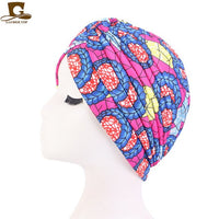 New Women Print Flower Knot Cancer Ruffle Chemo Hat Beanie scarf Turban Head Wrap Knitted Cap Hair Loss Accessories