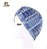 New Women Print Flower Knot Cancer Ruffle Chemo Hat Beanie scarf Turban Head Wrap Knitted Cap Hair Loss Accessories