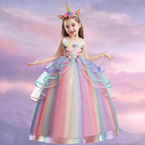 Vintage Flower Girls Dress for Wedding Evening Children Princess Party Pageant Long Gown Kids Dresses for Girls Formal Clothes