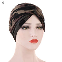 Bohe Vintage Muslim Women Cross Ruffle Chemo Sleep Turban Headwear Scarf Beanie Cap Hat for Cancer Patient Hair Loss Accessories