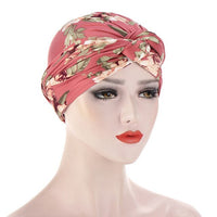 Bohe Vintage Muslim Women Cross Ruffle Chemo Sleep Turban Headwear Scarf Beanie Cap Hat for Cancer Patient Hair Loss Accessories