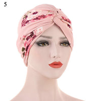 Bohe Vintage Muslim Women Cross Ruffle Chemo Sleep Turban Headwear Scarf Beanie Cap Hat for Cancer Patient Hair Loss Accessories