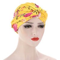 Bohe Vintage Muslim Women Cross Ruffle Chemo Sleep Turban Headwear Scarf Beanie Cap Hat for Cancer Patient Hair Loss Accessories