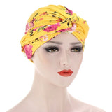 Bohe Vintage Muslim Women Cross Ruffle Chemo Sleep Turban Headwear Scarf Beanie Cap Hat for Cancer Patient Hair Loss Accessories