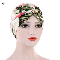 Bohe Vintage Muslim Women Cross Ruffle Chemo Sleep Turban Headwear Scarf Beanie Cap Hat for Cancer Patient Hair Loss Accessories