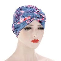 Bohe Vintage Muslim Women Cross Ruffle Chemo Sleep Turban Headwear Scarf Beanie Cap Hat for Cancer Patient Hair Loss Accessories