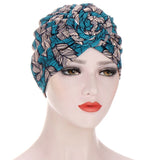 Bohe Vintage Muslim Women Cross Ruffle Chemo Sleep Turban Headwear Scarf Beanie Cap Hat for Cancer Patient Hair Loss Accessories