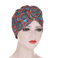 Bohe Vintage Muslim Women Cross Ruffle Chemo Sleep Turban Headwear Scarf Beanie Cap Hat for Cancer Patient Hair Loss Accessories