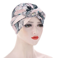 Bohe Vintage Muslim Women Cross Ruffle Chemo Sleep Turban Headwear Scarf Beanie Cap Hat for Cancer Patient Hair Loss Accessories