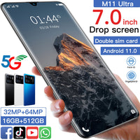 [World Premiere] M11 Ultra Smartphone 7.0 Inch HD Screen 5G Cellphone 12+512GB 7200mAh  Android11 Face ID Dual SIM Mobile Phone